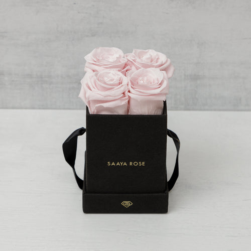 4 Black Suede Box (Blush Pink Roses)