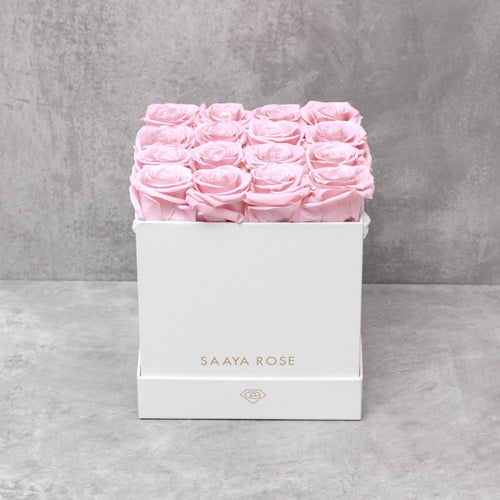 16 Blush Pink Roses (White Box)