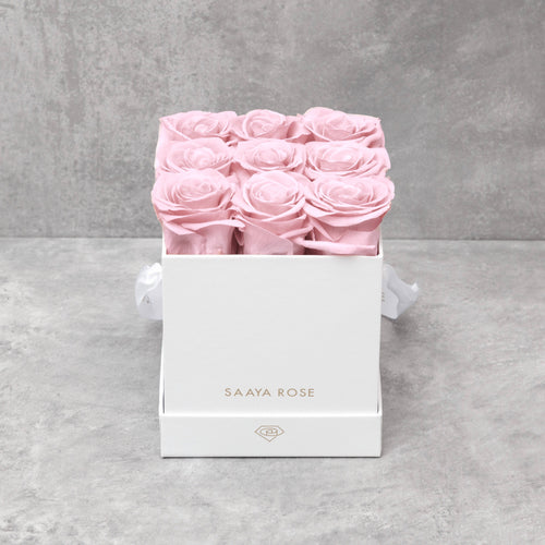 9 White Box (Pink Roses)