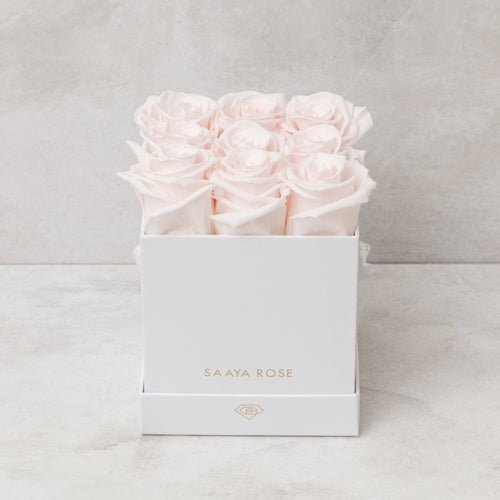 9 White Box (Light Pink Roses)