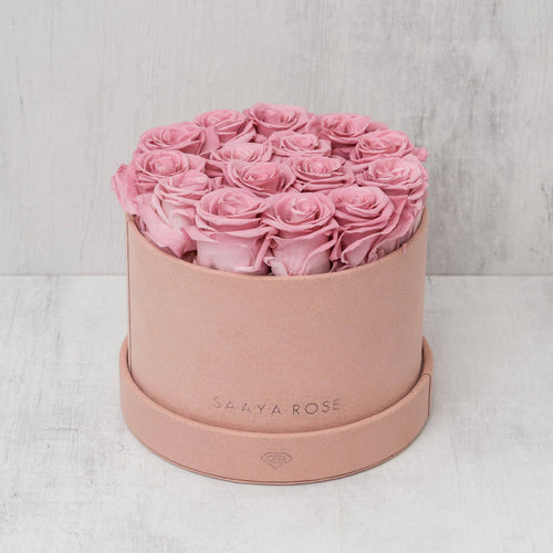 Small Round Pink Suede (Blush Pink Roses)
