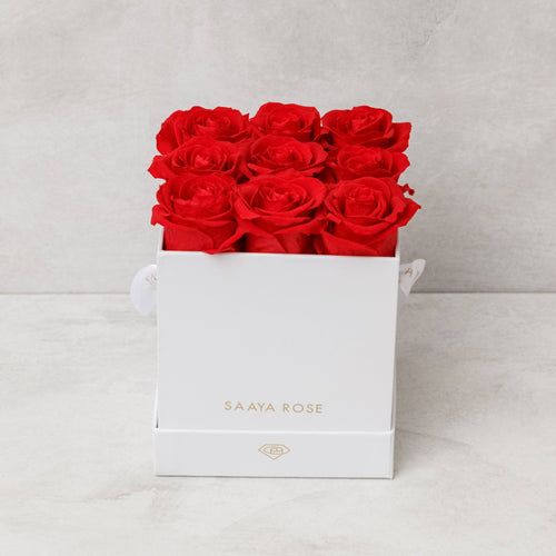 9 White Box (Red Roses)