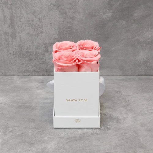 4 Blush Pink Roses (White Box)